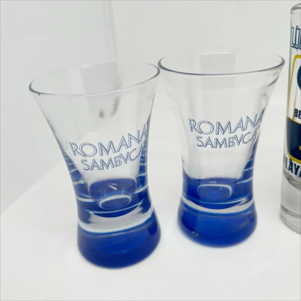 Lot of 6 Shot Glasses - Various Brands and Brewers - Corona, Four Roses, Cisco